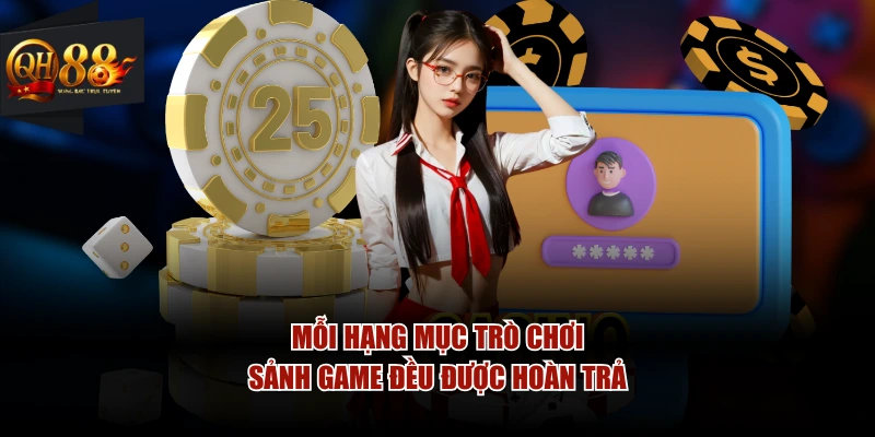 Mỗi hạng mục trò chơi, sảnh game đều được hoàn trả
